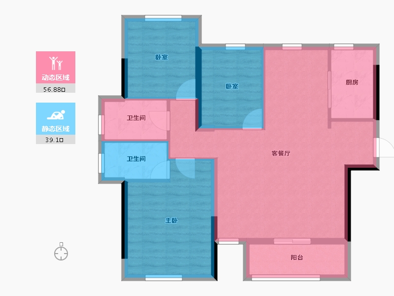 福建省-福州市-长乐三木翡丽府-86.40-户型库-动静分区