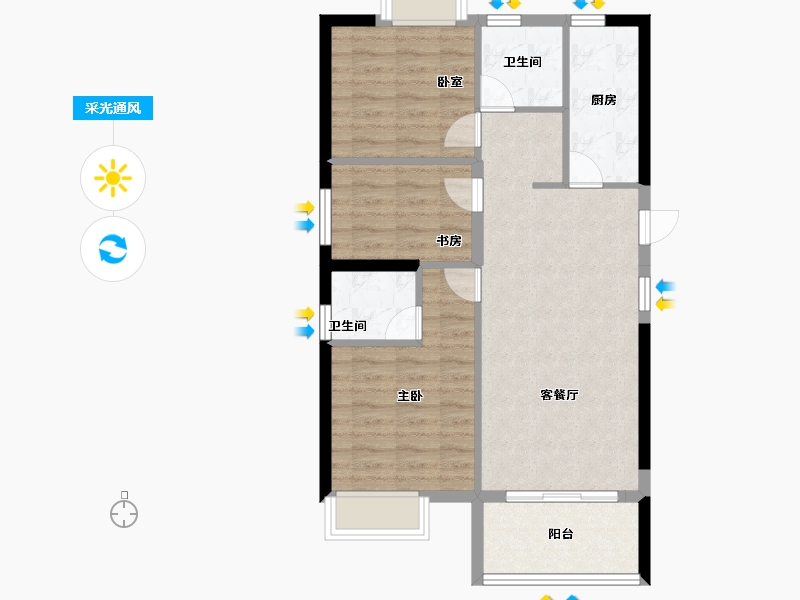 福建省-福州市-中建岳前雅居-72.00-户型库-采光通风