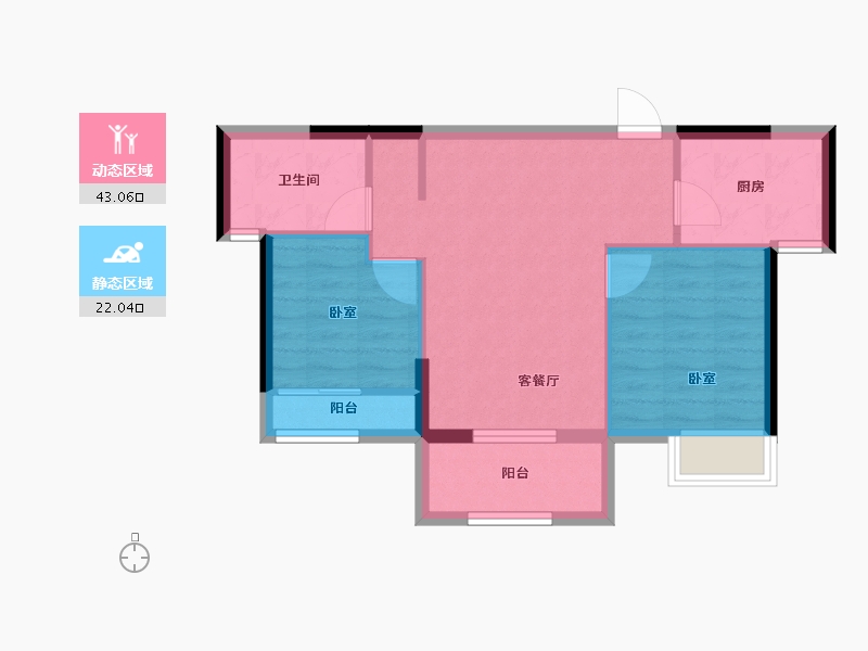 福建省-福州市-平潭鲁能公馆-58.40-户型库-动静分区