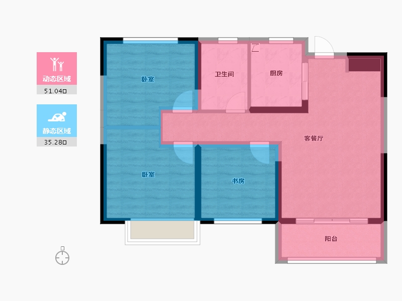 河南省-郑州市-正商汇航佳苑​-76.00-户型库-动静分区