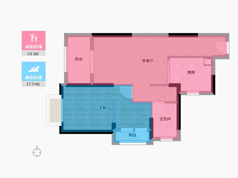 海南省-海口市-鸿荣源壹成中心二区-50.04-户型库-动静分区