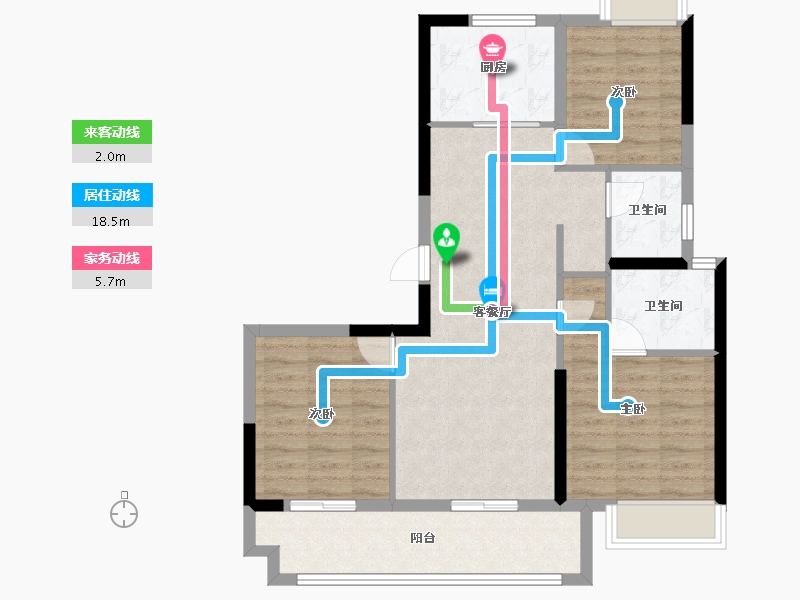 福建省-福州市-平潭鲁能公馆-84.01-户型库-动静线