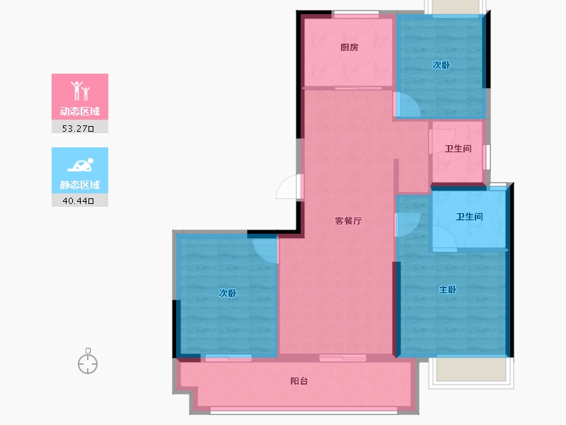 福建省-福州市-平潭鲁能公馆-84.01-户型库-动静分区