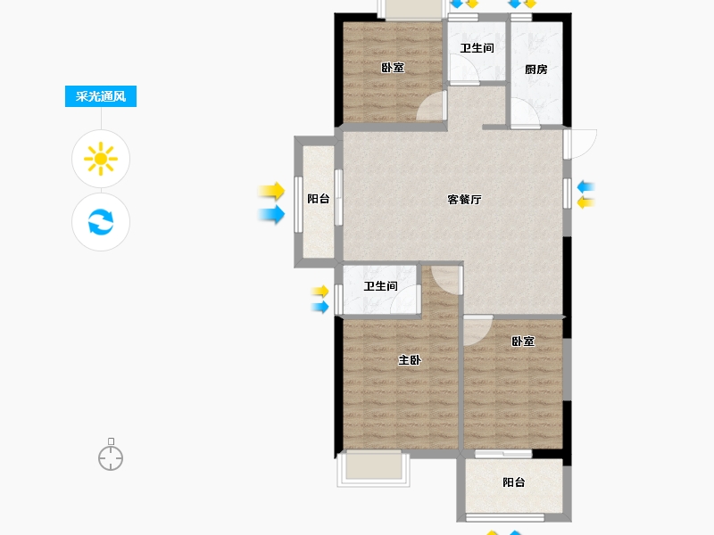 福建省-福州市-中建岳前雅居-84.00-户型库-采光通风