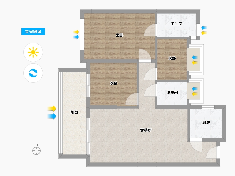 福建省-泉州市-力高水投君誉中央-79.00-户型库-采光通风