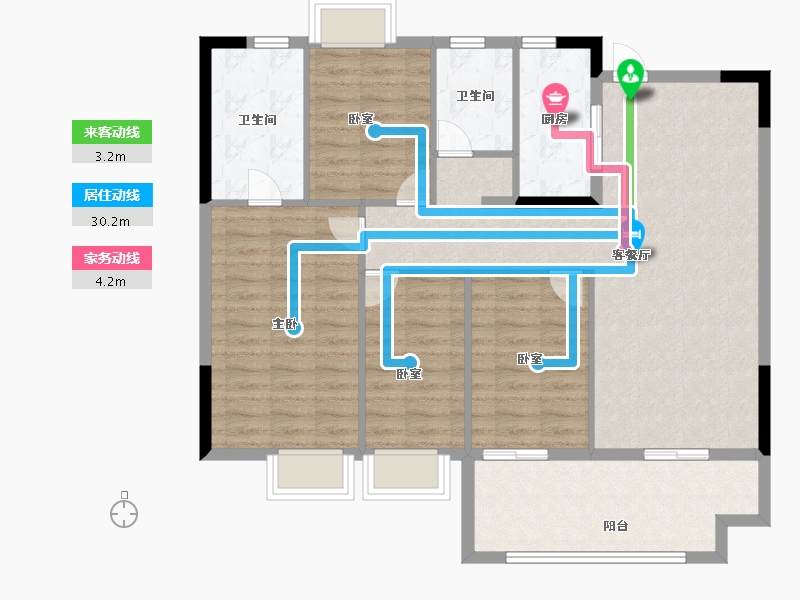 福建省-福州市-建总领筑-106.40-户型库-动静线