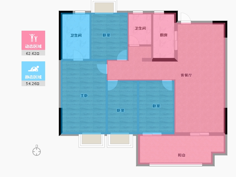 福建省-福州市-建总领筑-106.40-户型库-动静分区