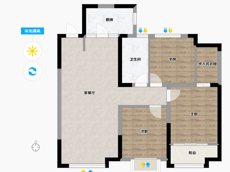 山东省-济南市-城建景苑​-83.94-户型库-采光通风