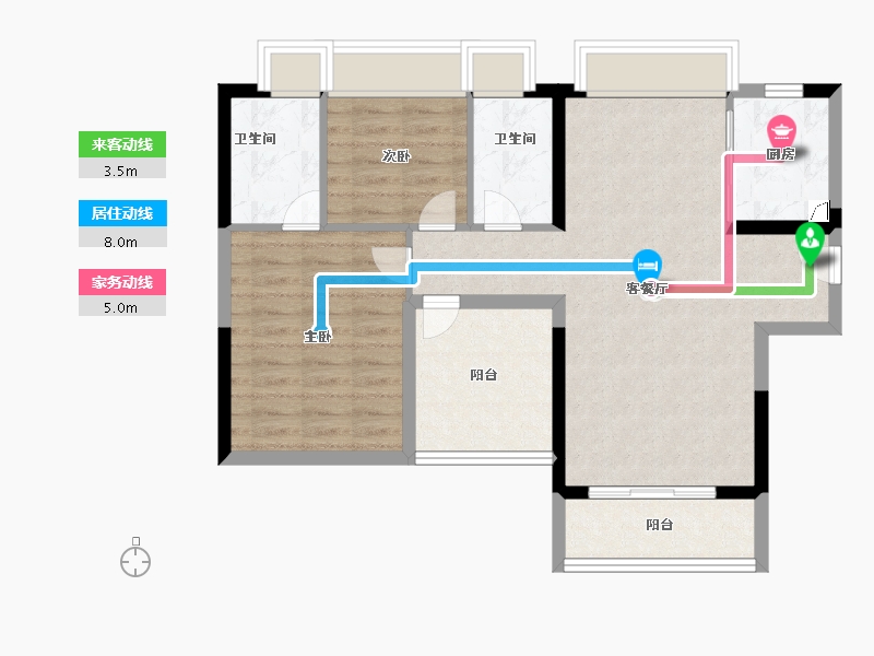 广东省-珠海市-汇华水岸花园-78.00-户型库-动静线