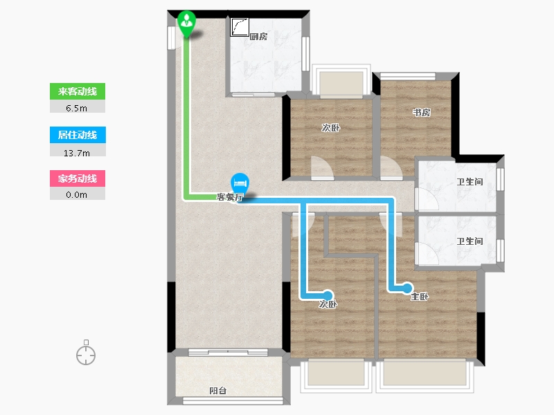 广东省-珠海市-万科·红树东岸-88.00-户型库-动静线