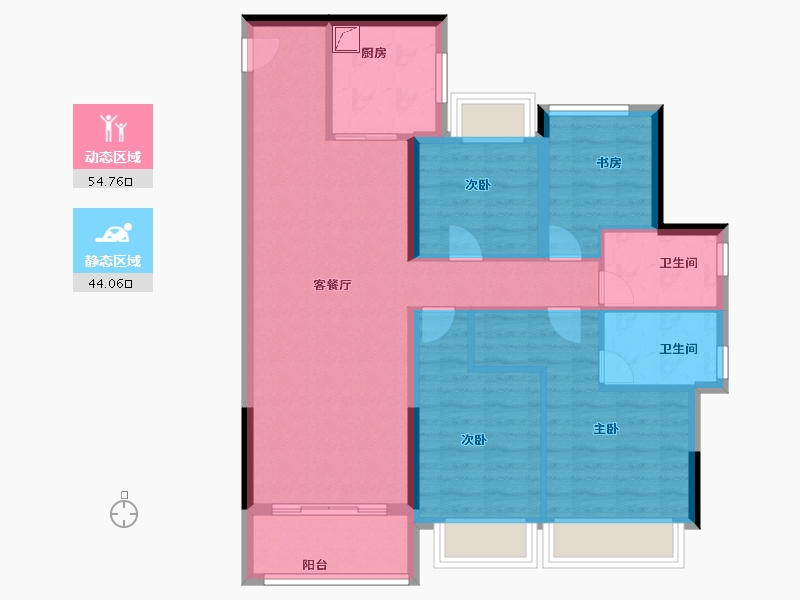 广东省-珠海市-万科·红树东岸-88.00-户型库-动静分区