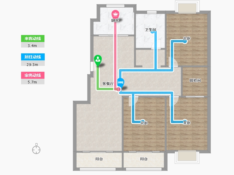 江苏省-南通市-外滩北苑-111.00-户型库-动静线