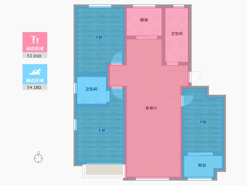 山东省-济南市-泉山盛景​-96.01-户型库-动静分区