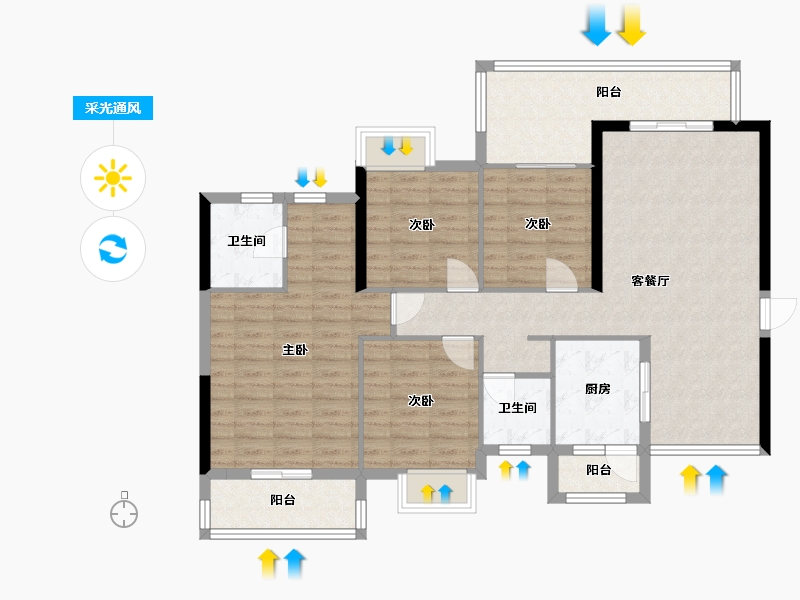 广西壮族自治区-玉林市-东湖一号-139.00-户型库-采光通风