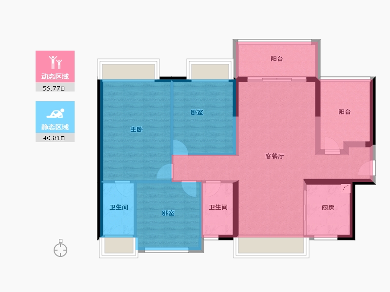 广东省-珠海市-天誉·珠海湾-90.00-户型库-动静分区