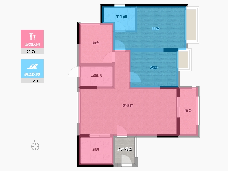 广东省-珠海市-珠海雅居乐国际花园-76.37-户型库-动静分区