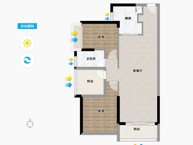 广东省-珠海市-汇华水岸花园-78.00-户型库-采光通风