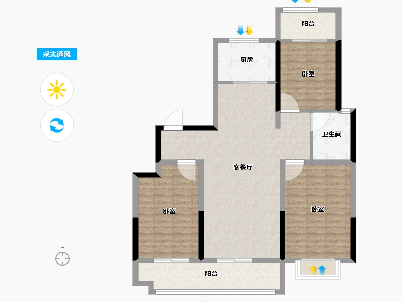 山东省-济南市-城投静悦府-104.81-户型库-采光通风