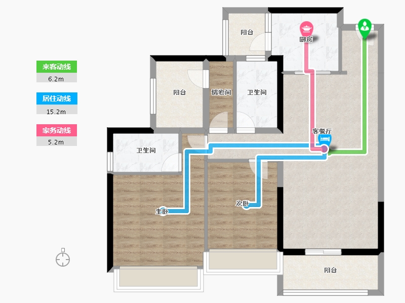 广东省-珠海市-绿景玺悦湾-96.27-户型库-动静线