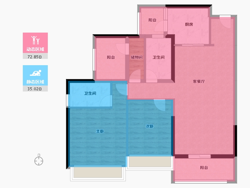 广东省-珠海市-绿景玺悦湾-96.27-户型库-动静分区