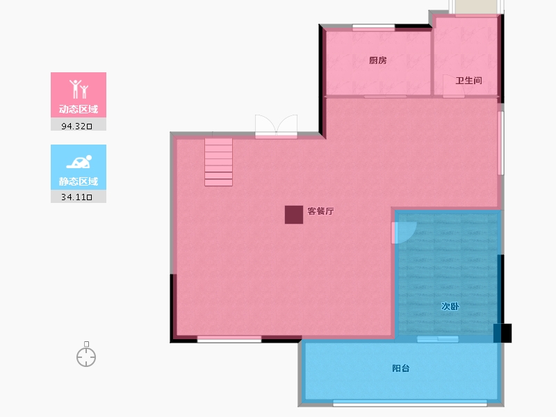 福建省-福州市-龙湖观宸-118.40-户型库-动静分区