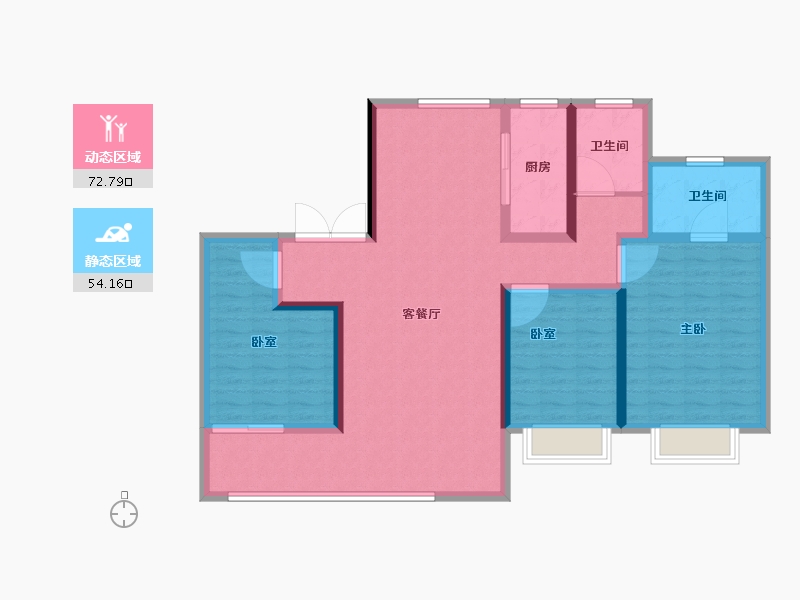 山东省-济南市-远洋万和公馆-114.40-户型库-动静分区