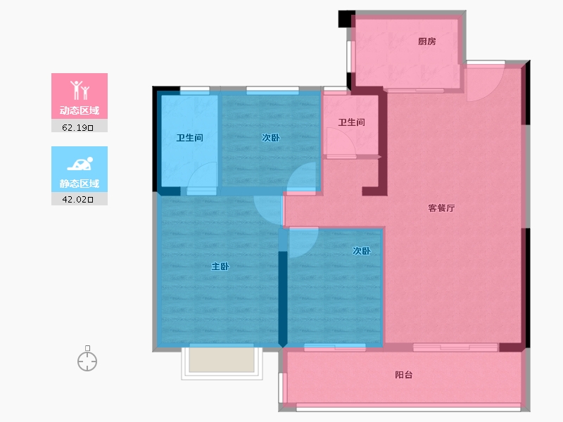 江苏省-南通市-南通金鹰世界-94.40-户型库-动静分区