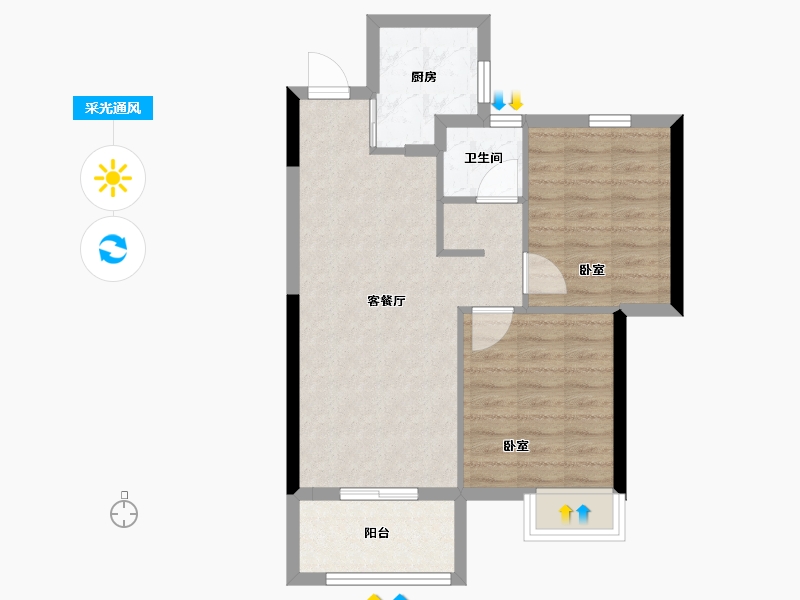 福建省-福州市-中建岳前雅居-60.00-户型库-采光通风