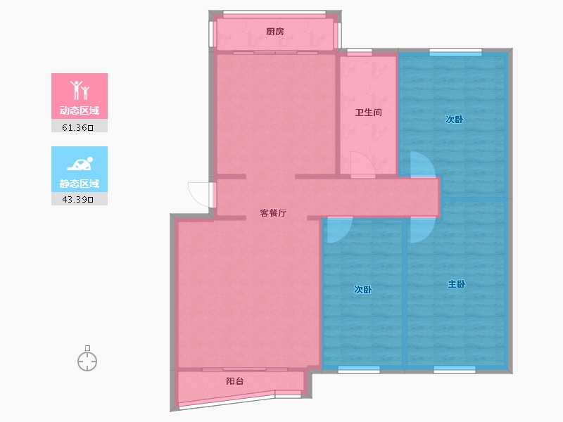 河北省-唐山市-天元花园-110.00-户型库-动静分区