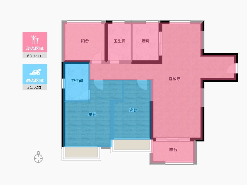 广东省-珠海市-金湾宝龙城-84.00-户型库-动静分区