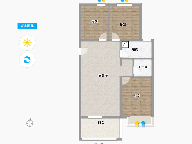 河北省-廊坊市-霸州荣盛新城-79.54-户型库-采光通风