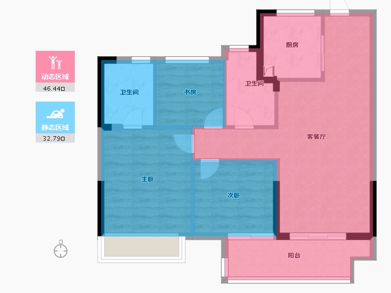 浙江省-嘉兴市-华宸府-71.00-户型库-动静分区