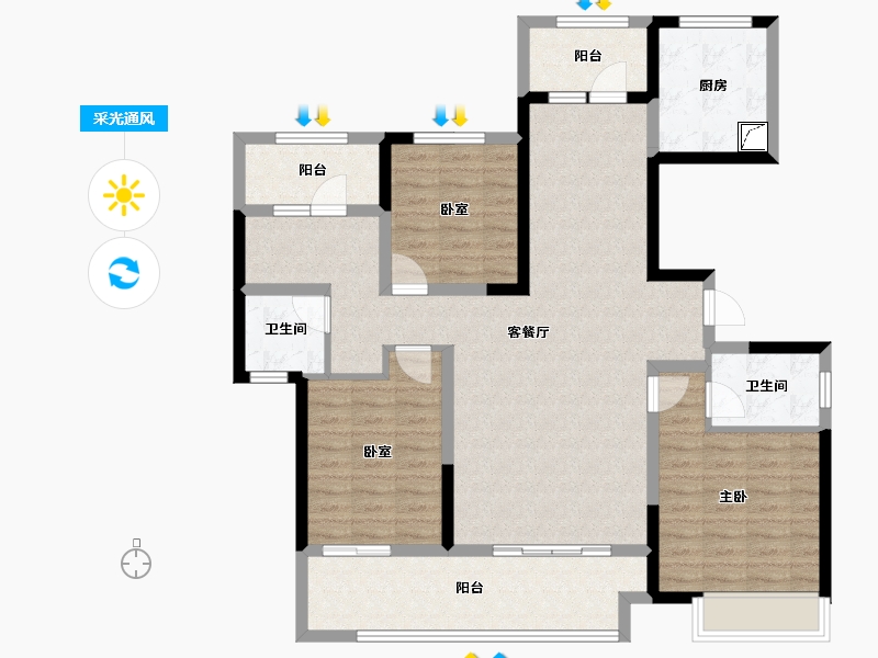 河南省-郑州市-融侨美域-112.00-户型库-采光通风