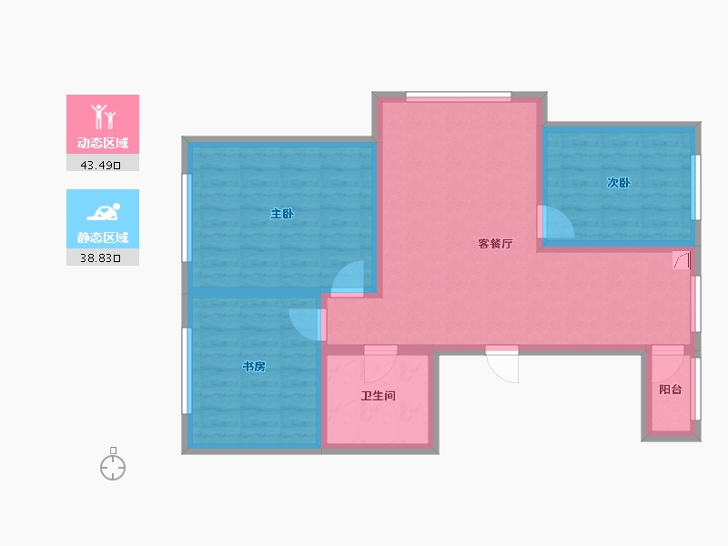 黑龙江省-鸡西市-鼎泰华城-83.84-户型库-动静分区