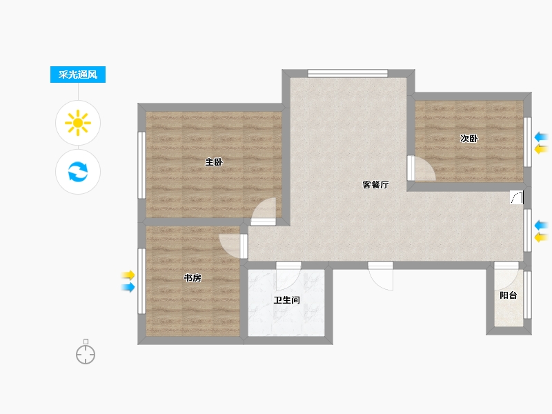 黑龙江省-鸡西市-鼎泰华城-83.84-户型库-采光通风