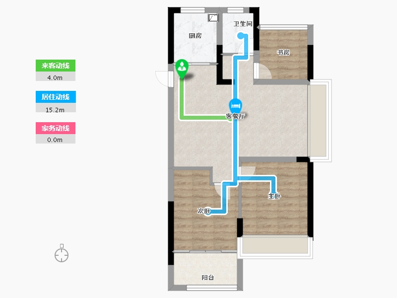 浙江省-嘉兴市-鸿翔金桂里-63.00-户型库-动静线