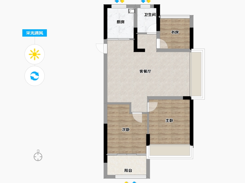 浙江省-嘉兴市-鸿翔金桂里-63.00-户型库-采光通风