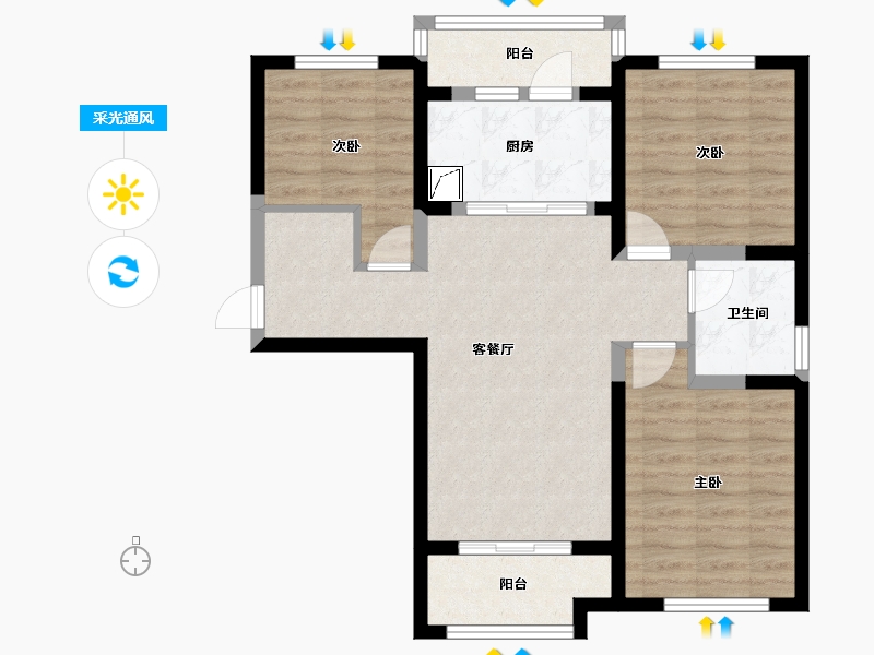 上海-上海市-涵清苑-77.00-户型库-采光通风