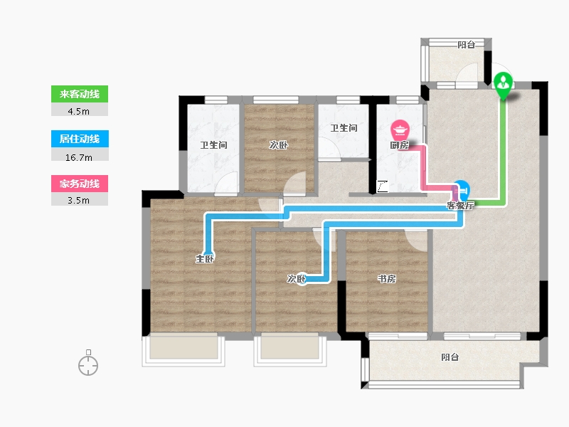 浙江省-嘉兴市-华宸府-94.00-户型库-动静线