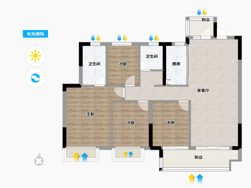 浙江省-嘉兴市-华宸府-94.00-户型库-采光通风