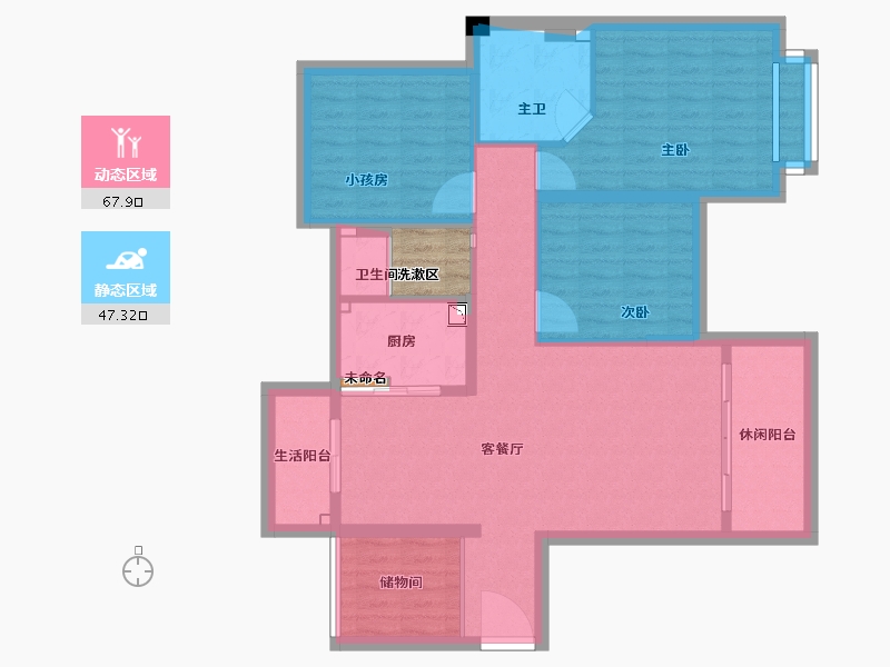 湖南省-常德市-桃源县清华园-105.99-户型库-动静分区