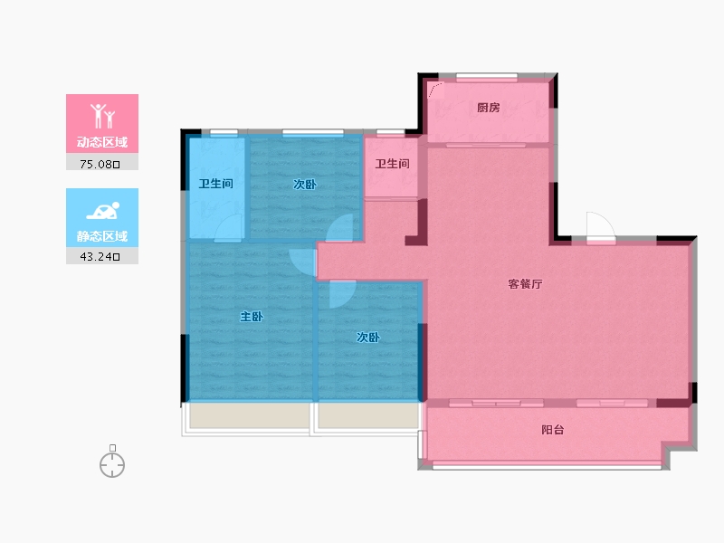 安徽省-阜阳市-碧桂园玖玺台-108.00-户型库-动静分区