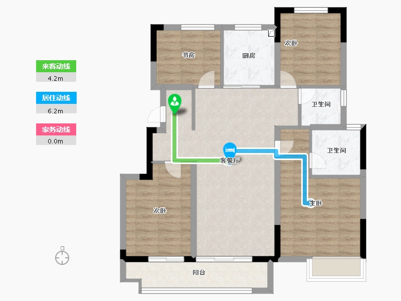 浙江省-嘉兴市-万科朝起云山府-91.00-户型库-动静线