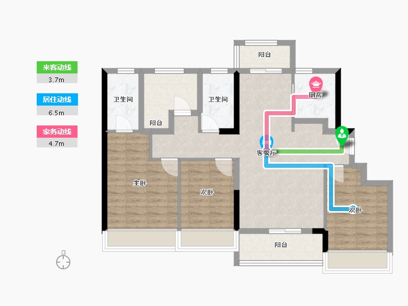 广东省-珠海市-华发水岸新城·水岸华府-87.93-户型库-动静线