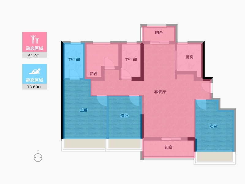 广东省-珠海市-华发水岸新城·水岸华府-87.93-户型库-动静分区