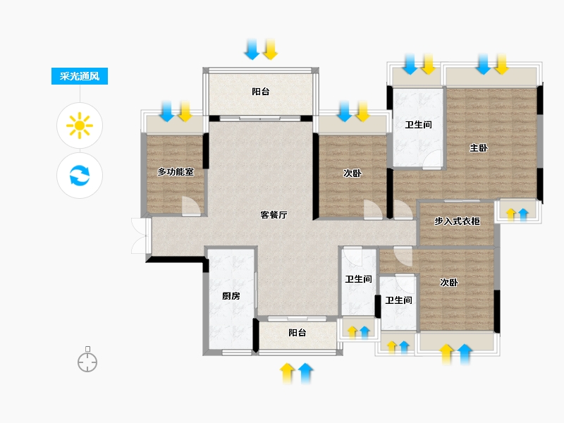 广东省-云浮市-华盛·圆坊都荟-143.00-户型库-采光通风