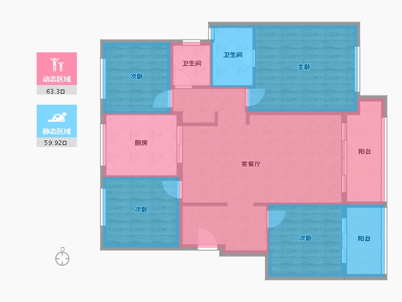 贵州省-贵阳市-中南林樾-108.00-户型库-动静分区