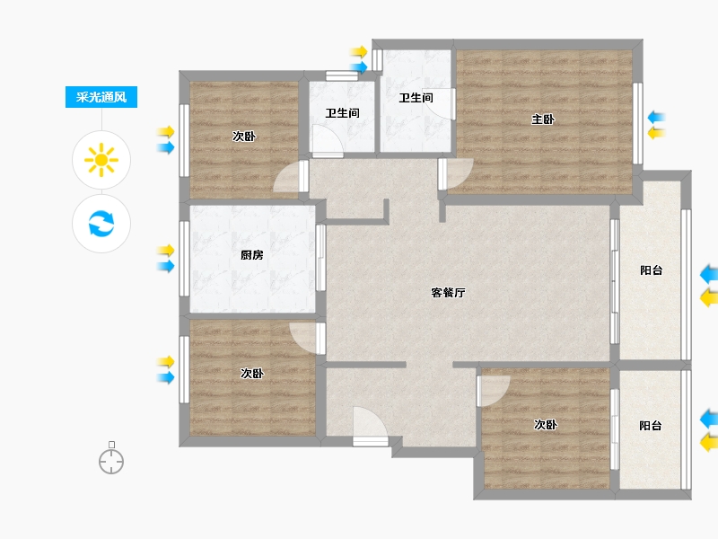 贵州省-贵阳市-中南林樾-108.00-户型库-采光通风