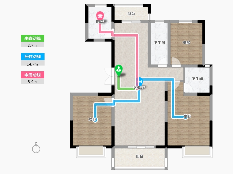 浙江省-嘉兴市-龙源豪庭-116.01-户型库-动静线