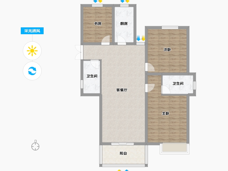 浙江省-嘉兴市-龙源豪庭-102.10-户型库-采光通风